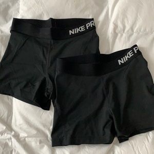 2 Pairs of Nike Pro Shorts